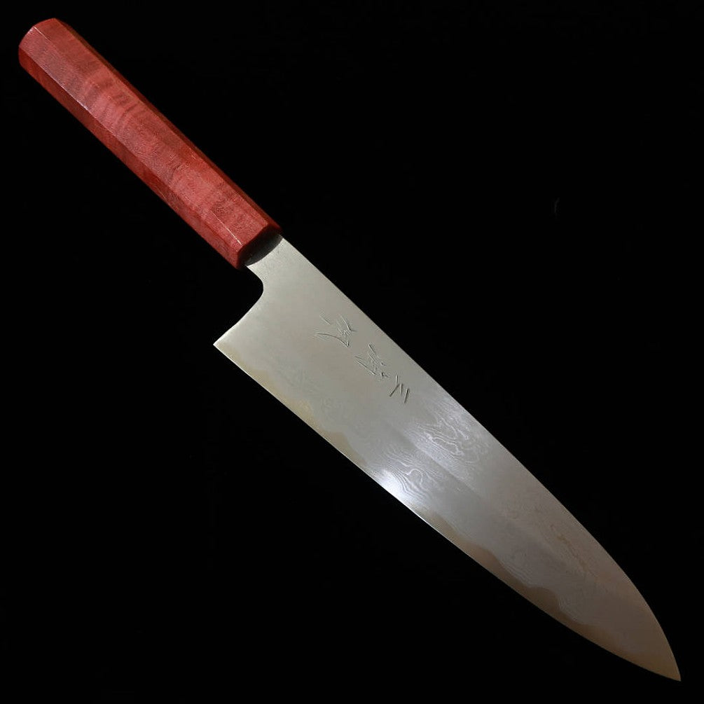 Miura MIURA Obidama Gyuto Aogami n°1 Damas, manche stabilisé rouge (210 mm)