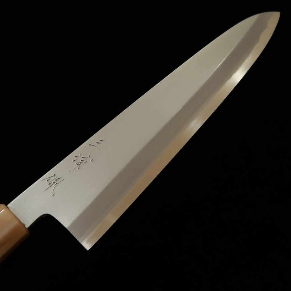 MIURA Obidama Gyuto unilatéral, acier blanc n°2, finition bokashi, manche en bois stabilisé rouge brun (240 mm)