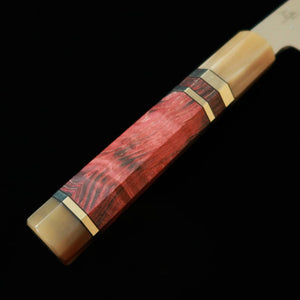 MIURA Obidama Gyuto unilatéral, acier blanc n°2, finition bokashi, manche en bois stabilisé rouge brun (240 mm)