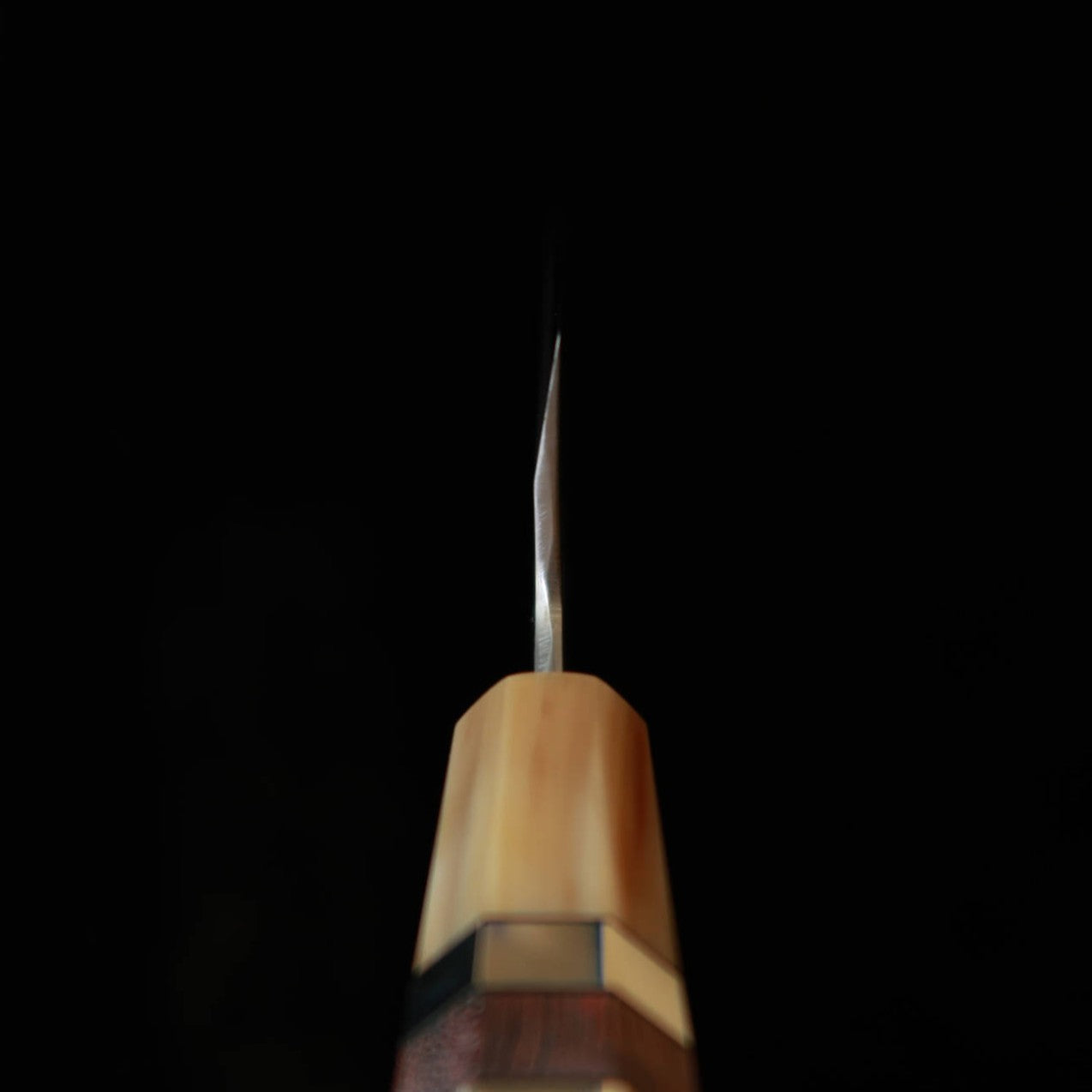 三浦佩MIURAObidama 片刃牛刀 白紙二号 ボカシ レッドブラウンスタビライズウッドハンドル （240mm）