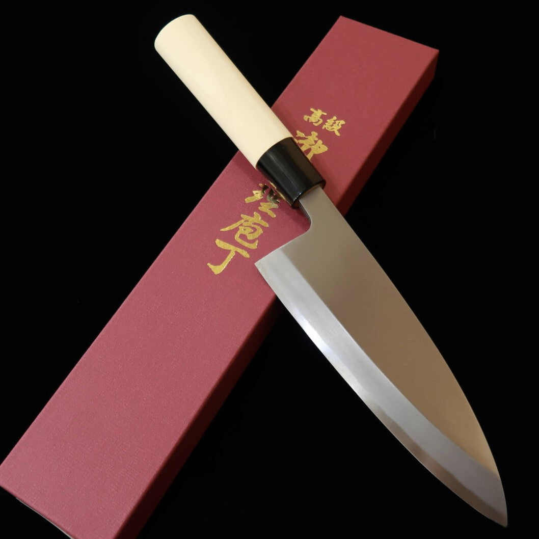 MIURA Miura deba, acier SK, finition kasumi, manche en magnolia/plastique (165 mm)
