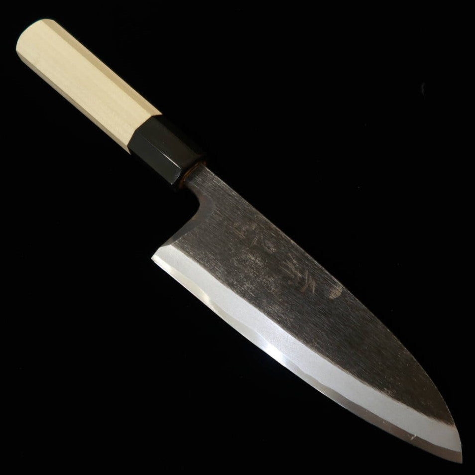 MIURA Deba, Shirogami No. 2 with Kurouchi Finish and Magnolia Wood Octagonal Handle (135/180mm)