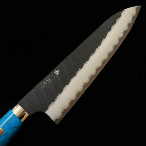 二唐刃物鍛錬所NIGARA  牛刀 SG2 黒打 鎚目 ターコイズハンドル（210/240mm）