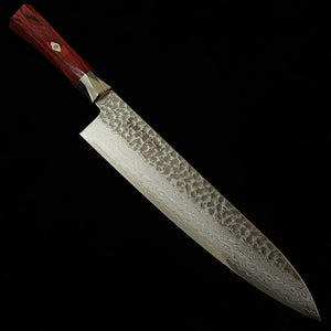[Novo Clássico] Zanmai MCUSTA ZANMAI Supreme 3 martelado Gyuto vermelho (180-240mm)