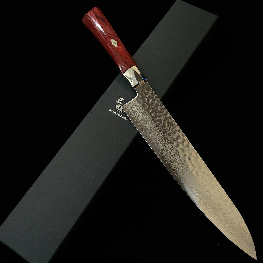 【新定番】三昧MCUSTA ZANMAI シュプリーム3 鎚目 牛刀 赤（180-240mm）
