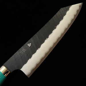 二唐刃物鍛錬所NIGARA  切付牛刀 SG2 黒打 鎚目 ターコイズハンドル（210mm）