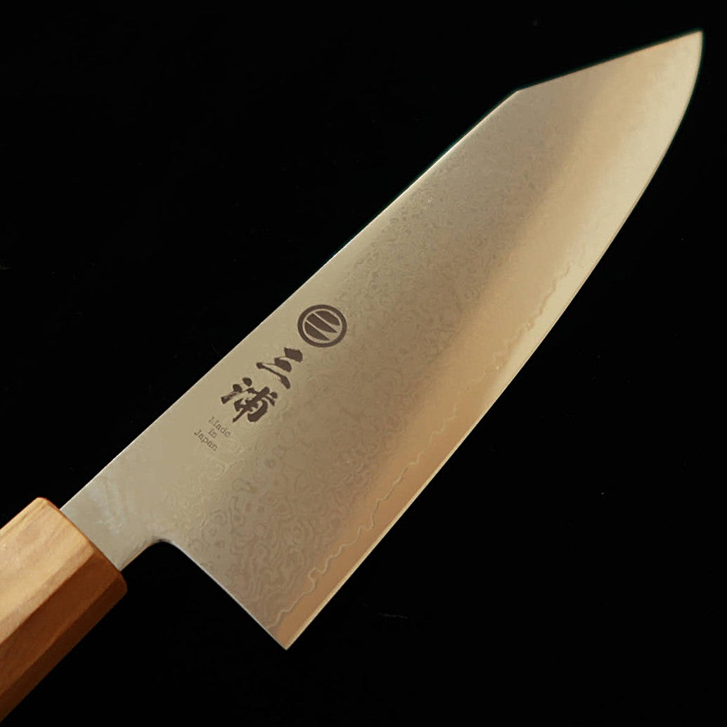 Miura MIURA Santoku kiritsuke VG10 Damasco total Cabo integral de oliveira (180 mm)