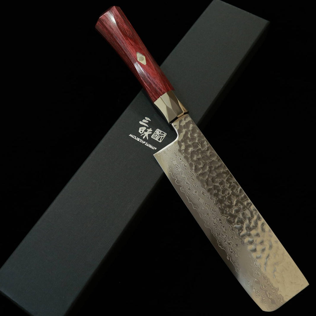 【Nouvelle référence】 MCUSTA ZANMAI ZANMAI Supreme 3 martelé Nakiri rouge (165 mm)