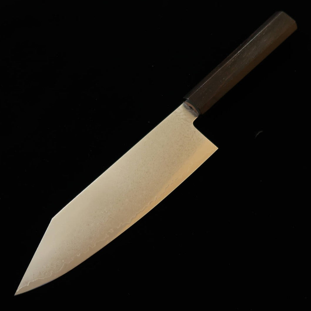 三浦 MIURA 切付三徳 VG10  全面ダマスカス 黒檀一体型柄（180mm）