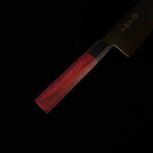 MIURA Santoku, Damas 33 couches, manche octogonal en bois composite rouge (180mm)