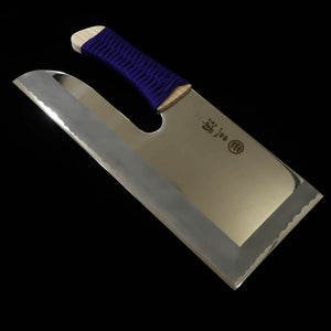 Miura - Faca para soba/corte de massa em aço inoxidável, cabo enrolado com fio roxo antiderrapante (330mm)