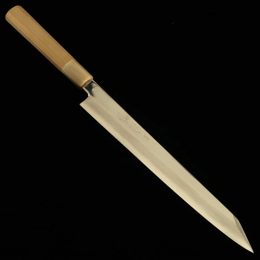 MIURA Obidama Faca Yanagiba Kantsukiri VG-10 Acabamento Espelhado Cabo Octogonal de Pau (270mm)
