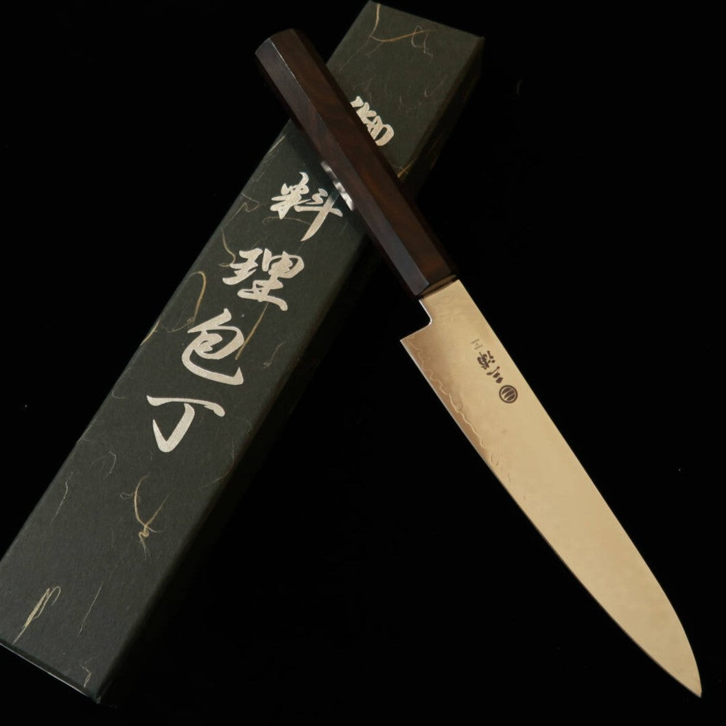 MIURA petty VG10, damas intégral, manche monobloc en ébène (150 mm)