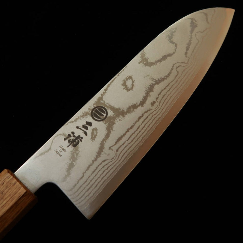 三浦 MIURA 三徳 VG10 ダマスカス 焼漆八角柄 （165mm）