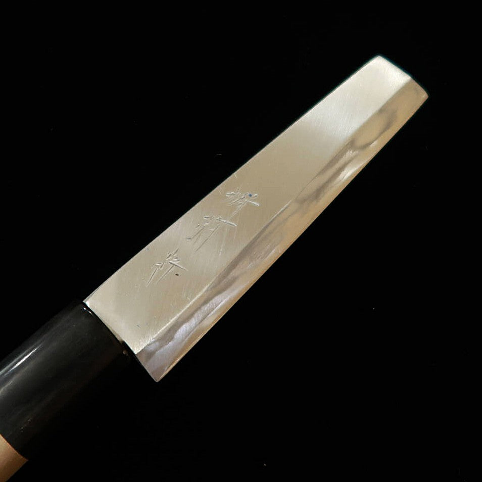 SAKAI KIKUMORI – Acier blanc n°2, manche corne de buffle, couteau à anguille type Nagoya (105 mm)