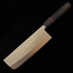 KUNPEI Nakiri Kokuryū VG1 Damas martelé Manche octogonal en fer rouge (165 mm)