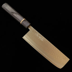 KUNPEI – Nakiri Koku-ryu VG1, damas martelé, manche octogonal Hakuro (165 mm)