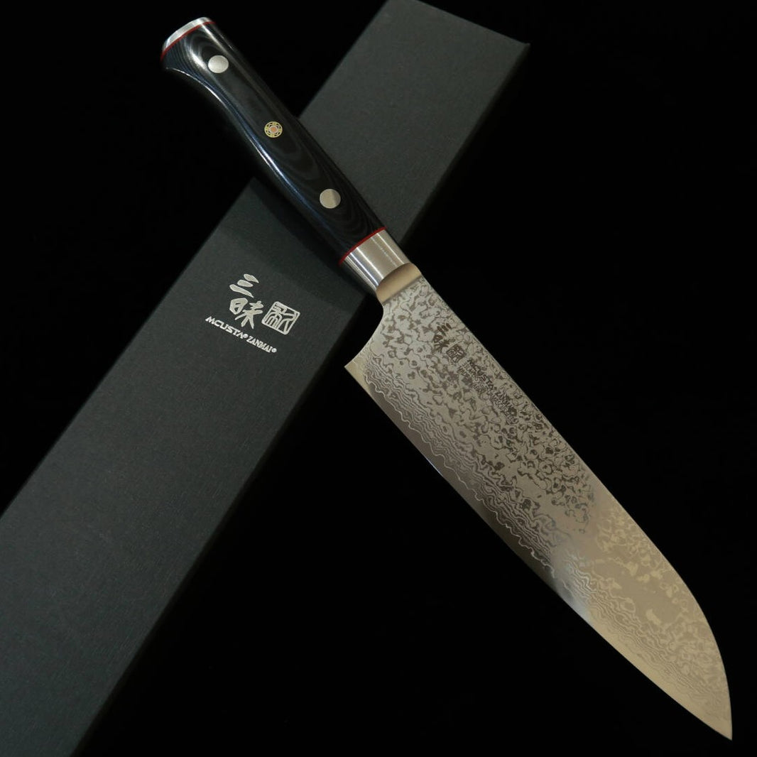 [Novo Clássico] MCUSTA ZANMAI Classic Pro 3 Damasco Zebra Santoku (180mm)