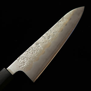 三浦 MIURA 牛刀 銀紙三号 梨地 ダマスカス ウォルナット八角柄 (180/210mm)