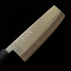 KUNPEI nakiri « Kokuryū », damas martelé, manche octogonal Akatsuki (165 mm)