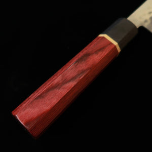 KUNPEI nakiri « Kokuryū », damas martelé, manche octogonal Akatsuki (165 mm)