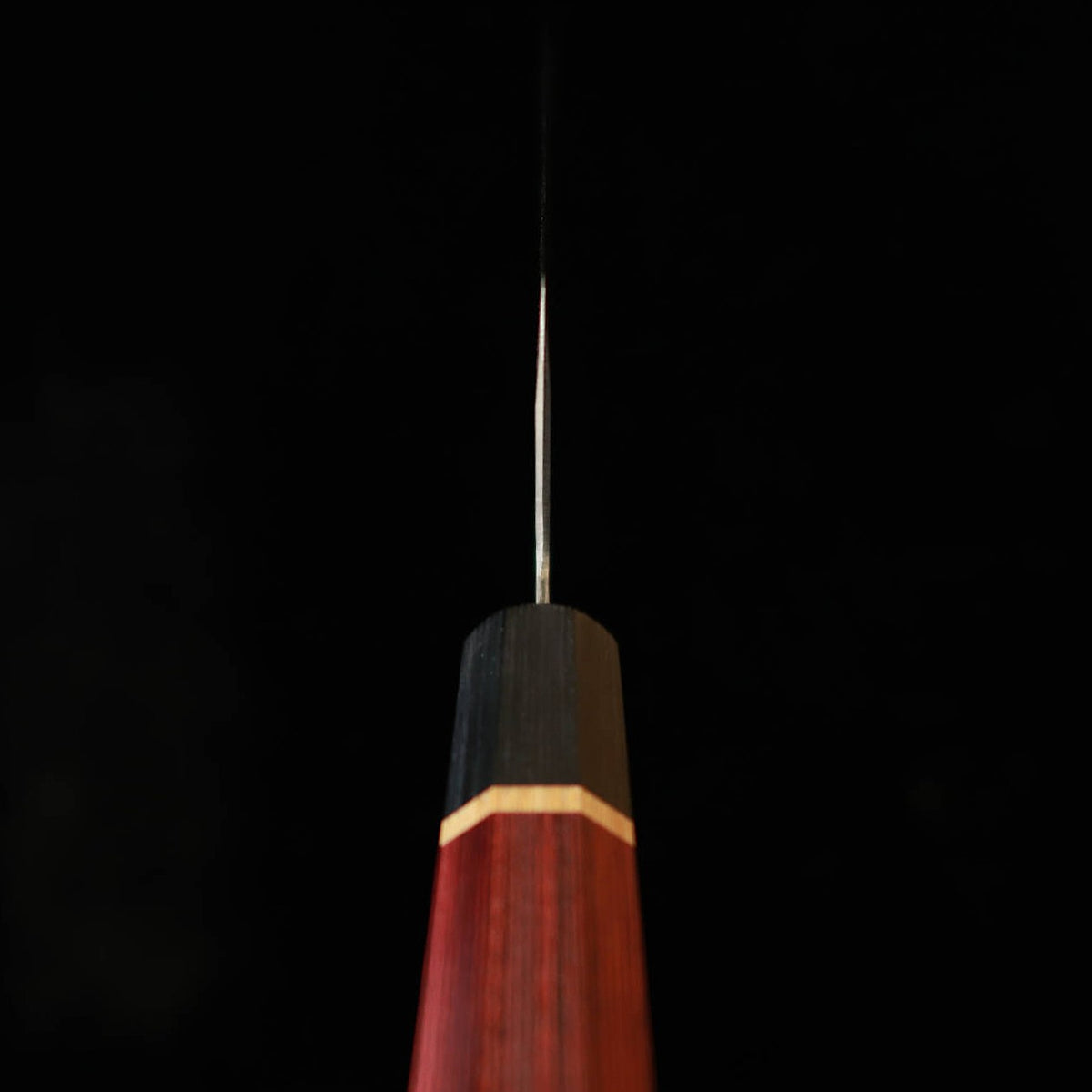 KUNPEI nakiri « Kokuryū », damas martelé, manche octogonal Akatsuki (165 mm)