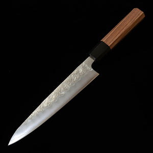 三浦 MIURA ペティ 銀紙三号 梨地 ダマスカス ウォルナット八角柄 (150mm)