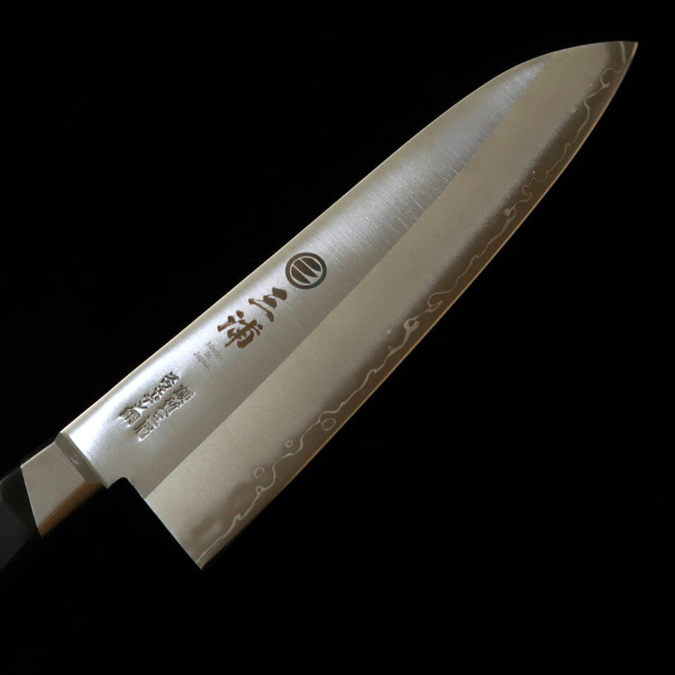 Miura Santoku Swedish Steel with Black Plywood Handle (180mm)