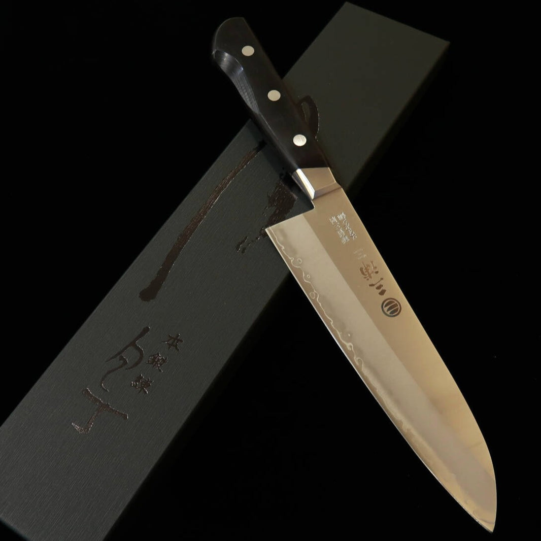 Miura Santoku Swedish Steel with Black Plywood Handle (180mm)