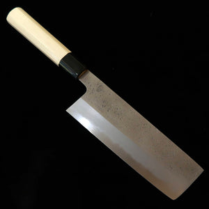 Sakai Kikumori SAKAI KIKUMORI Kikuzuki Nashi Nakiri Shirogami n°2, manche octogonal en magnolia (180 mm)
