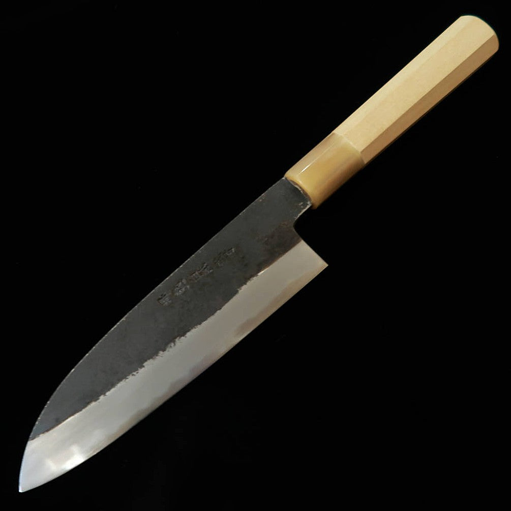 三浦頂MIURA Itadaki 田中義一 三徳 白紙二号 黒打ち 水牛朴八角柄 （180mm）