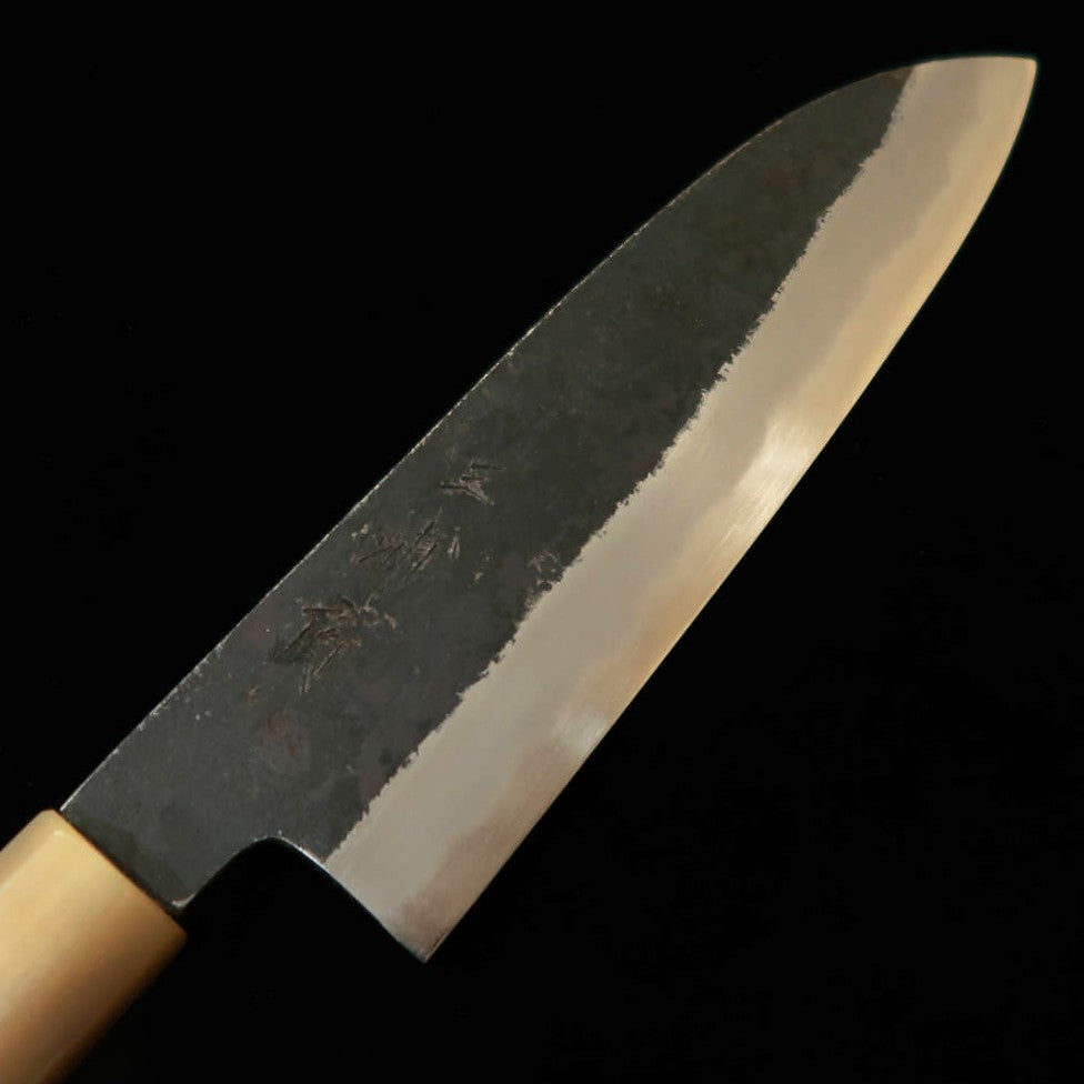 三浦頂MIURA Itadaki 田中義一 三徳 白紙二号 黒打ち 水牛朴八角柄 （180mm）