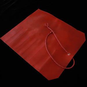 YOKU leatherworks leather knife roll, Long Lasteing Leather　Red　4P