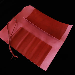 YOKU leatherworks leather knife roll, Long Lasteing Leather　Red　4P