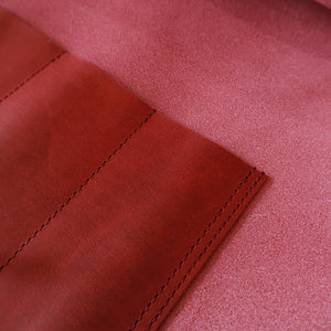 YOKU leatherworks leather knife roll, Long Lasteing Leather　Red　4P