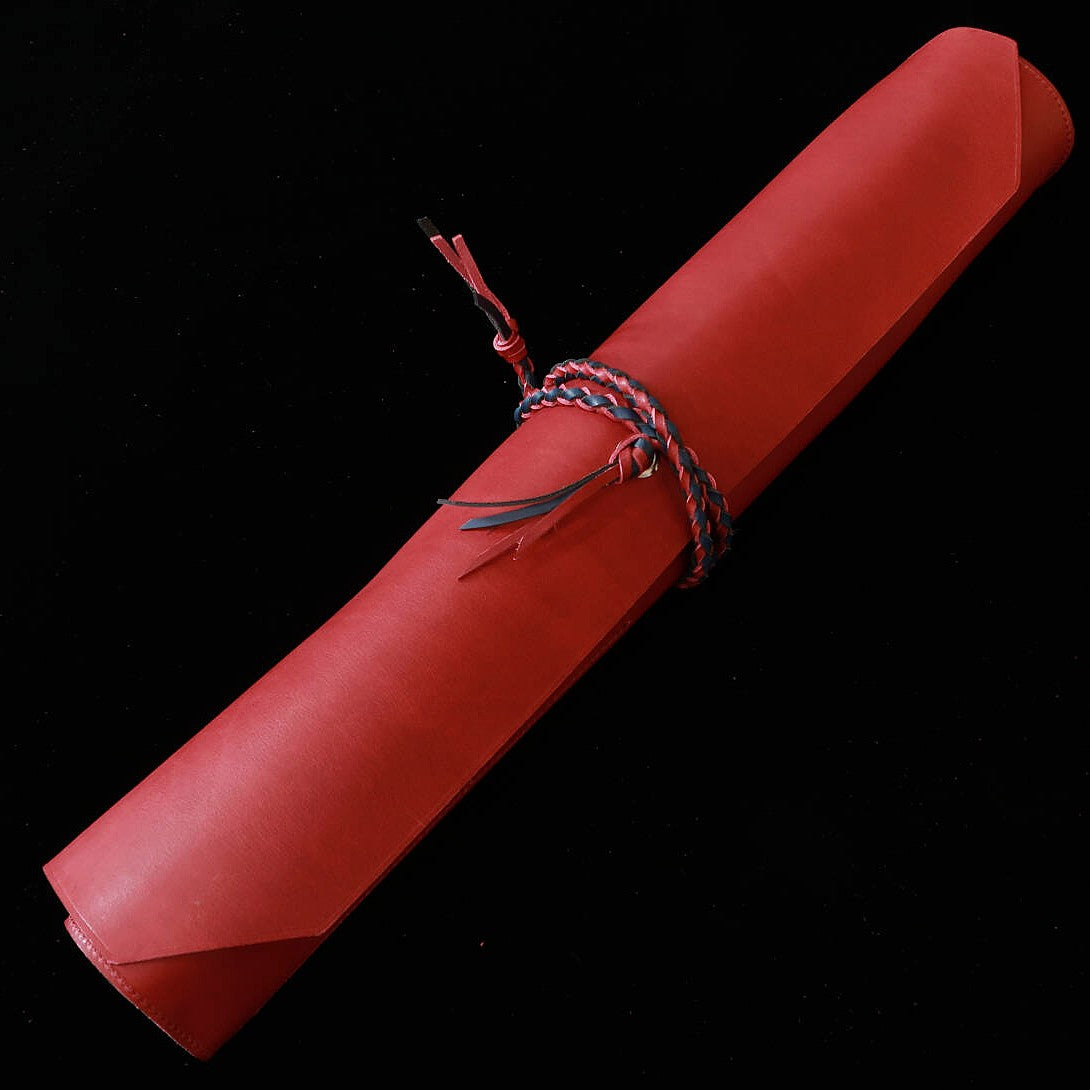 YOKU leatherworks　レザーナイフロール Long Lasteing Leather　Red×Blue　4P