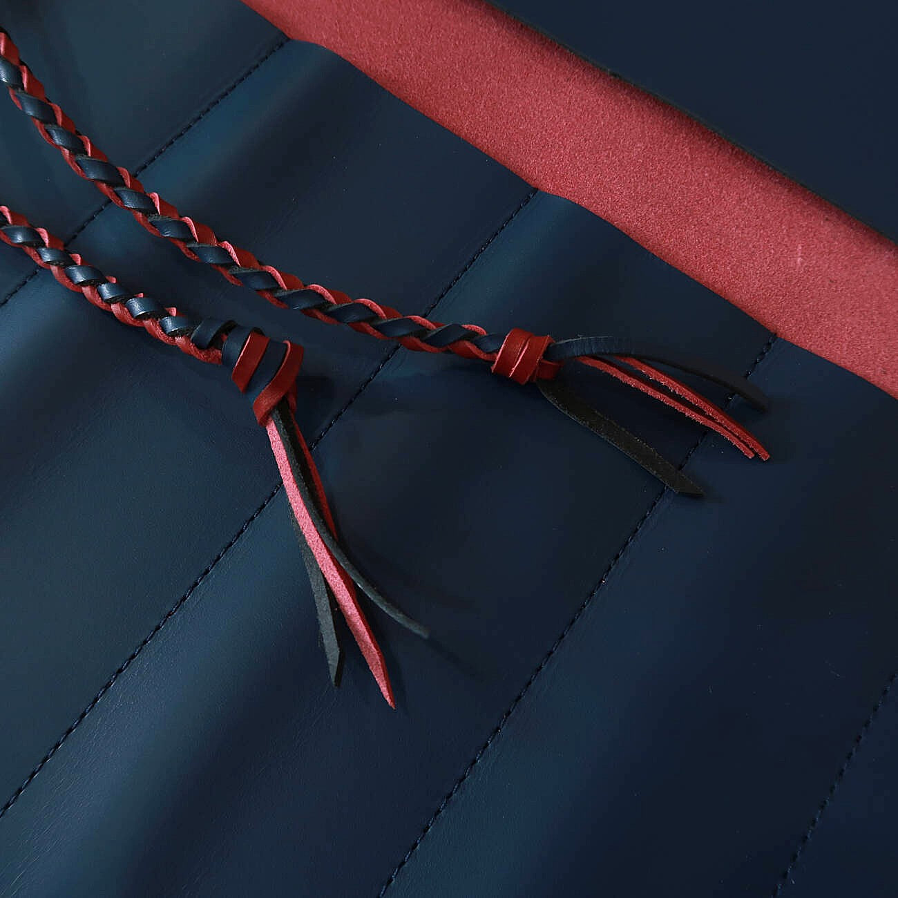 YOKU leatherworks　レザーナイフロール Long Lasteing Leather　Red×Blue　4P
