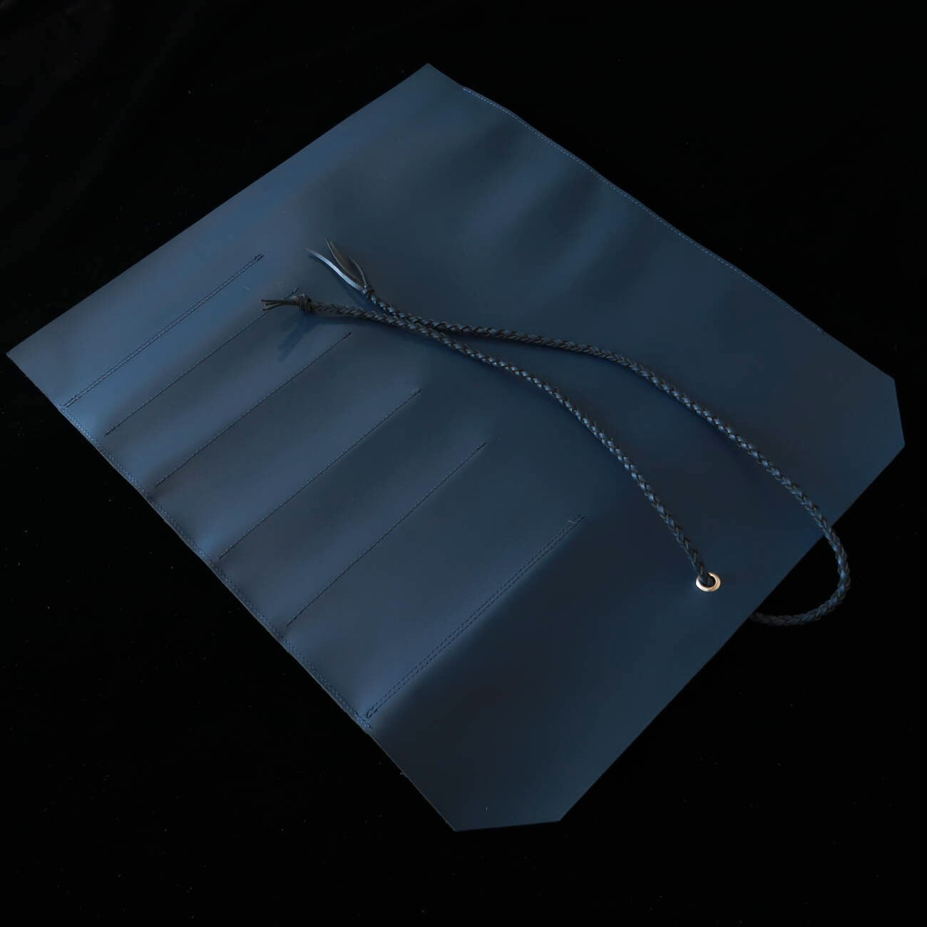 YOKU leatherworks　レザーナイフロール Long Lasteing Leather  Blue 4P
