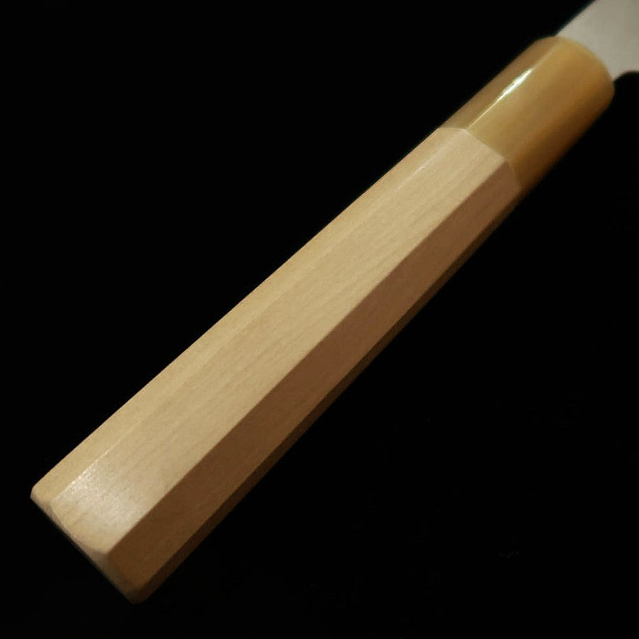 MIURA Itadaki Petty, Yoshikazu Tanaka, Aogami No. 1 Damascus with Magnolia Wood Octagonal Handle (150mm)