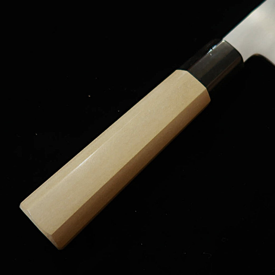 三浦 佩 MIURA Obidama 牛刀 白紙一号 総ボカシ仕上げ ステン割込 朴八角柄 (210/240mm)