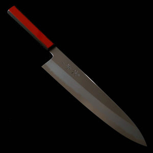 KAGEKIYO Aço Branco Nº 1 Faca Gyuto Wagyu com laca vermelha (210/240mm)