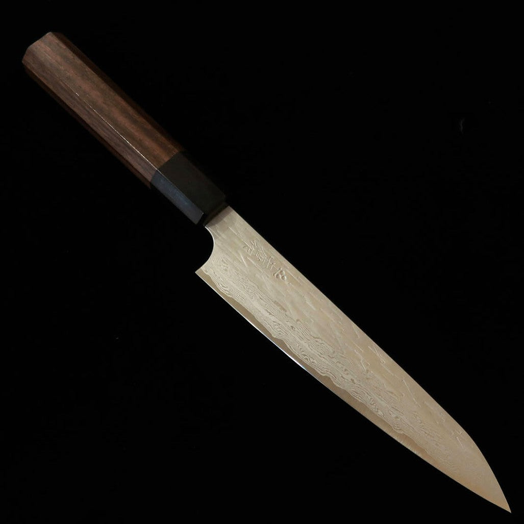 二唐刃物鍛造所NIGARA VG XEOS 槌目ダマスカス ペティ 紫檀柄 (150cmm)