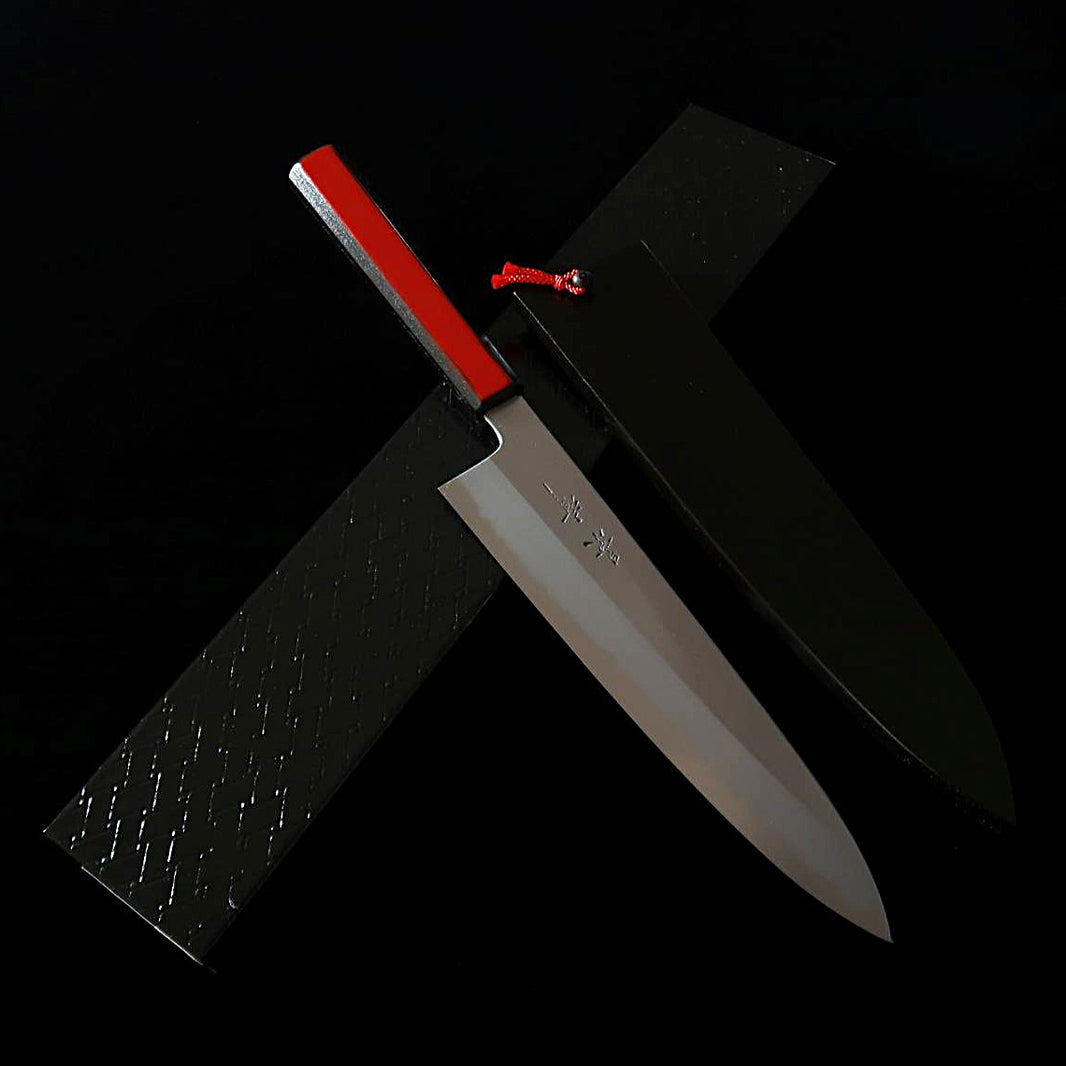 景清 KAGEKIYO 白紙一号 漆赤呂 和牛刀 (210/240mm)
