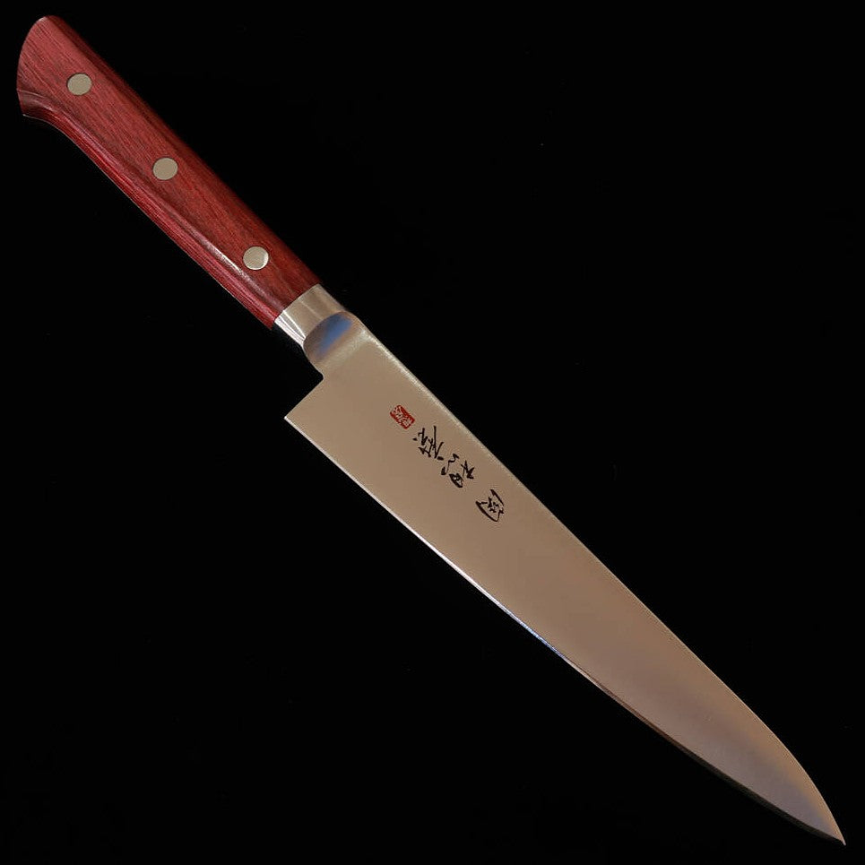 Seki Souma Molybdenum Steel Petty Knife with Red Plywood Handle (150mm)
