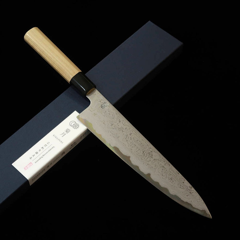 堺菊守SAKAIKIKUMORI 菊月 渦 牛刀 青紙一号 朴八角柄（240mm）