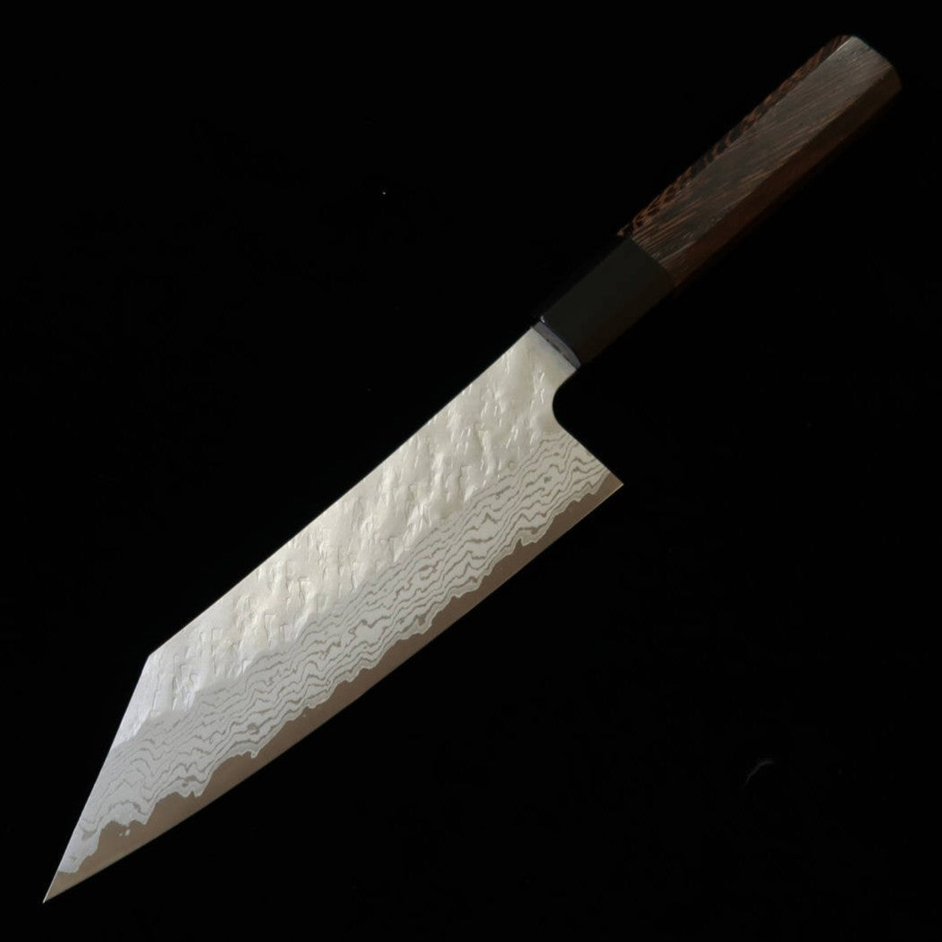 NIGARA – Couteau Bunka, Acier VG10, Damas martelé (Tsuchime), Manche en teck (180 mm)