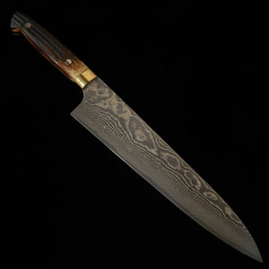佐治武士 SAJITAKESHI 牛刀 VG10 黒ダマスカス 鹿角柄（240mm）