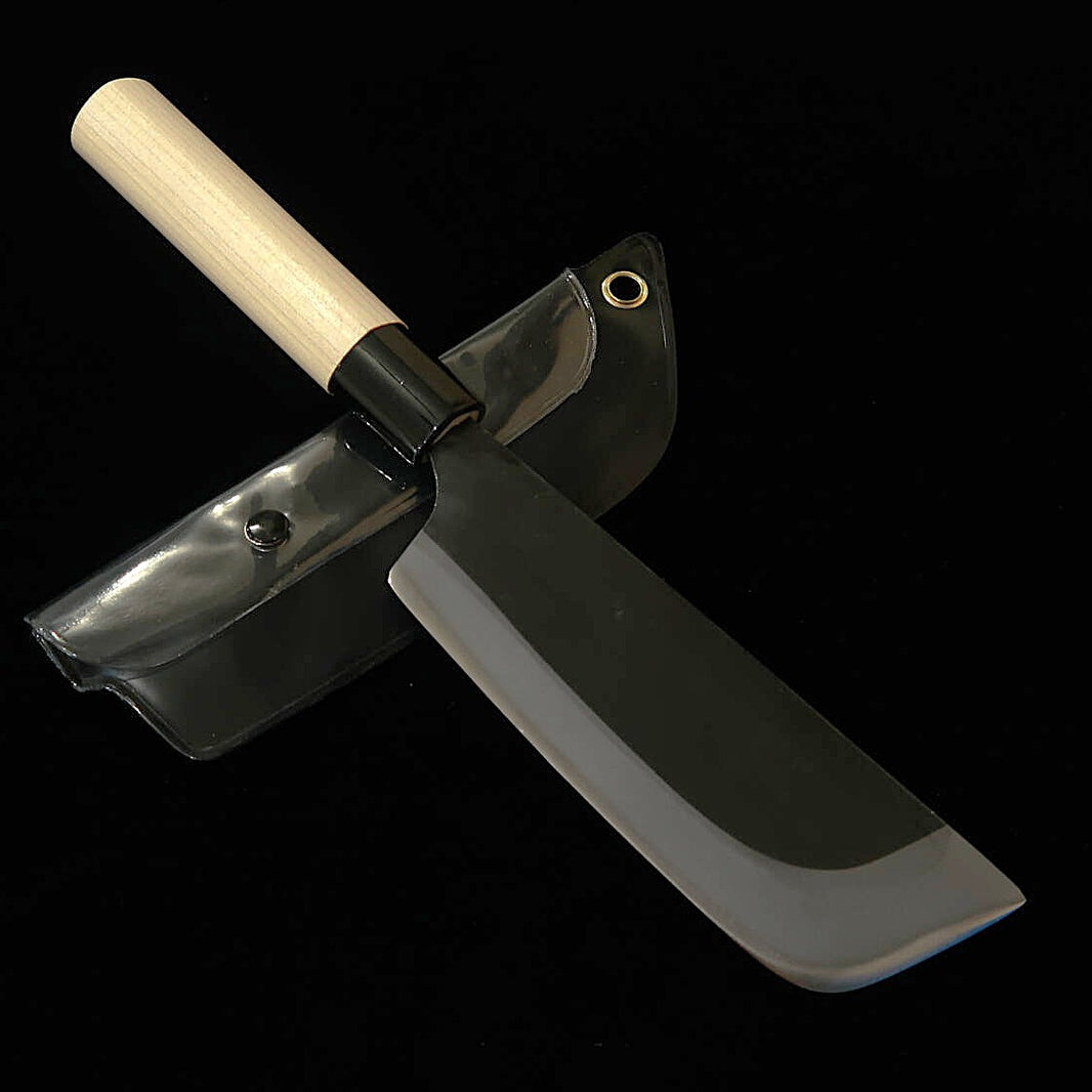 三浦MIURA 収穫包丁 青紙二号 黒打ち 朴柄（135mm）