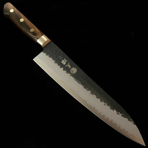 MIURA Miura Gyuto Aogami Super Martillado negro Con guarda Mango marrón oscuro (210 mm)