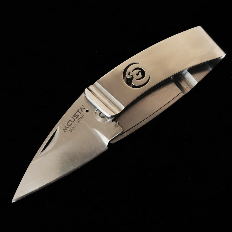 エムカスタMCUSTA　ポケットクリップ”家紋” 鶴 MC-0083 マネークリップナイフ　（50mm）